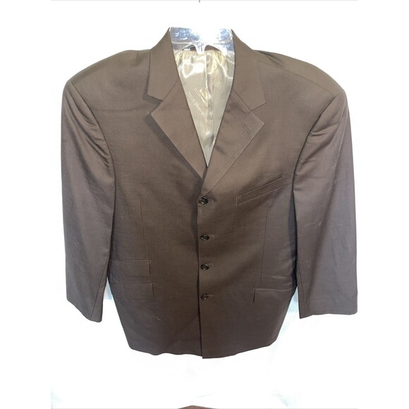 Steve Harvey Men’s Suit Jacket Size 42R Brown Wool Business Formal City Party - Picture 1 of 12